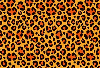 Seamless repeating leopard print background, fashionable animal design, yellow, seamless