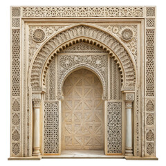 Obraz premium Ornate islamic arch isolated on transparent background