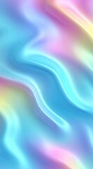 Obraz premium Flowing pastel hues blend in a liquid-like motion, creating a smooth gradient of blues, pinks, and yellows, with a soft, glowing effect