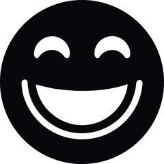 smiling face emoji icon silhouette vector illustration
