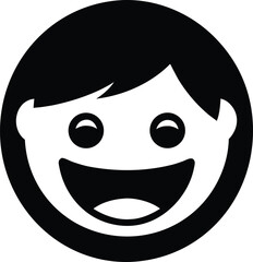 smiling face icon silhouette vector illustration