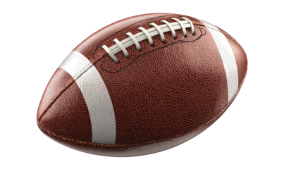 Wet Brown American Football on Transparent Background