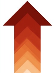 Fototapeta premium Multi-tiered Upward Arrow with Crimson to Amber Gradient - Progress Infographic Element, Growth Indicator, Business Success Visualization, Layered Depth Design