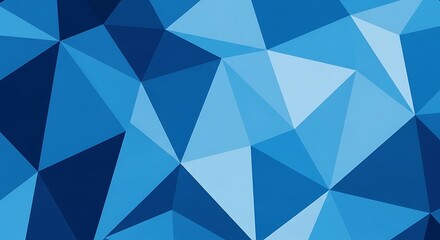 Obraz premium Geometric Blue Abstract Background - Low Poly Digital Art with Sharp Edges