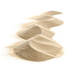 Piles of fine sand arranged in a flowing pattern