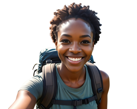  Travel Influencer Portrait Selfie During Trek Transparent