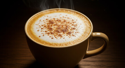 Obraz premium Cup of pumpkin spice latte with cinnamon