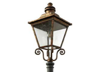 Antique Bronze Street Lamp with Glass Panels