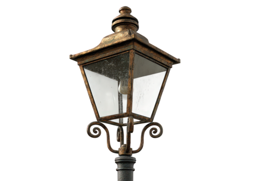 Antique Bronze Street Lamp with Glass Panels
