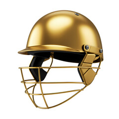 Fototapeta premium Golden Cricket Helmet: Professional Grade Protection