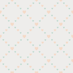 Heart arranged in a line design seamless pattern. Valentine theme. Hearts and line geometric vector for wallpaper, clothing, wrapping, fabric, stationery, and phone cases.