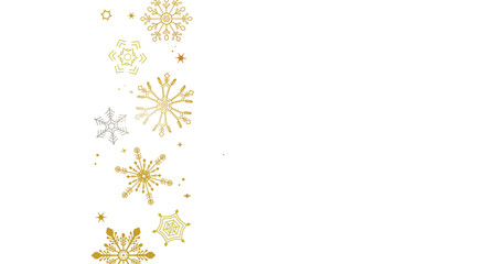 Snowflake Background　Gold　雪の結晶の背景　縦