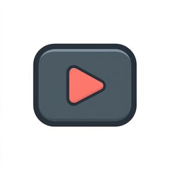Play Button Icon Digital Media Interface Graphic Element for Website or App Design
