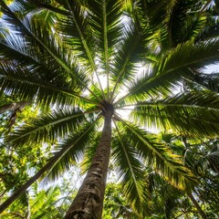 Obraz premium Lush palm trees canopy