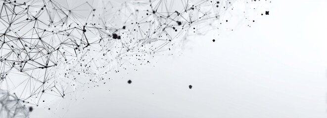 Abstract network graphic with interconnected nodes and lines