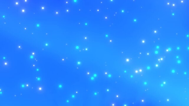 青色のキラキラパーティクル背景動画素材｜幻想的で爽やかな光の粒が舞う美しい抽象アニメーション - Blue Glitter Particle Background Video | Sparkling Light, Fantasy Bokeh, and Elegant Abstract Animation