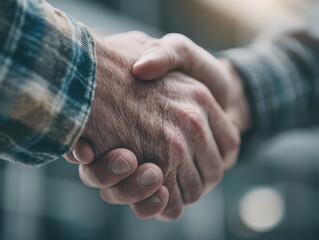 Fototapeta premium Strong Handshake: Building Trust & Partnership in Business