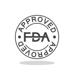 Food and Drug Administration FDA approved icon with shadow