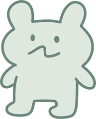 독특한 파스텔 토끼 캐릭터 일러스트