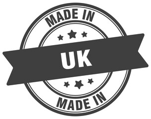 Made in uk round sign. Made in uk stamp.