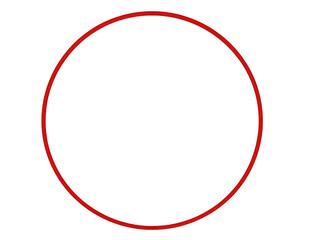 Red Circle Frame on Transparent Background