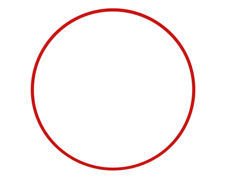 Red Circle Frame on Transparent Background