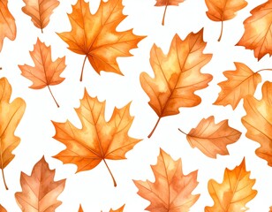 Fototapeta premium Colorful autumn leaves scattered on white background.