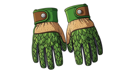 Unique and Stylish Garden Gloves with Leaf Texture Design and Cartoon Style