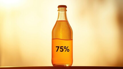 Glass Bottle 75 Full with Sunset.