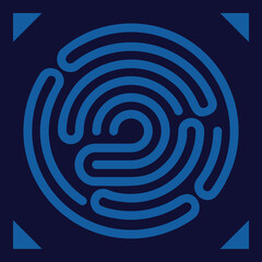Fingerprint scanning - digital biometric security system, data protection, access. Illustration