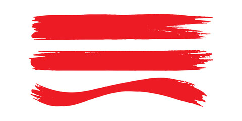 A collection of curved red ink vector lines. Long, rounded hand-drawn brush strokes, highlighted text, frames, and circles.