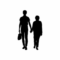 Silhouette of a healthcare professional offering comfort and support to a patient