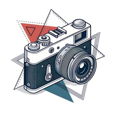 vintage photo camera  illustration