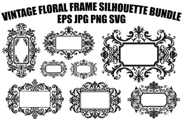 Obraz premium Vintage Wedding Frame Vector Set