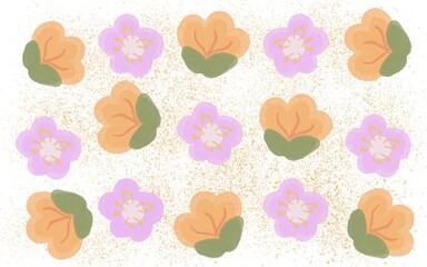 seamless watercolor flowers with sparkling 