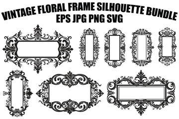 Obraz premium Vintage Wedding Frame Vector Set