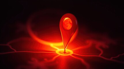 Red GPS Location Map Pointer.