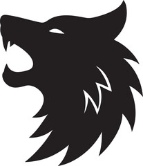 Aggressive Wolf Head Silhouette