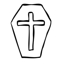 Obraz premium Coffin hand drawn icon