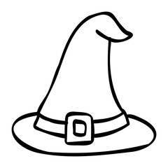 Witch Hat hand drawn icon