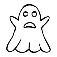 Ghost hand drawn icon