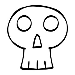Skull hand drawn icon