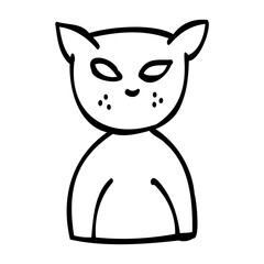 Black Cat hand drawn icon