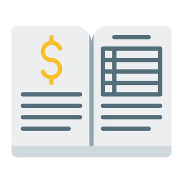 Ledger icon. Accounting book symbol. Finance record and bookkeeping collection. Flat Icon