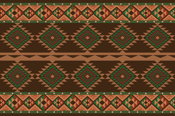 Seamless Ikat boho art fabric textile pattern 