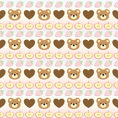 seamless pattern with  bear, fabric pattern, gift wrapping paper , pillowcase,blanket pattern 