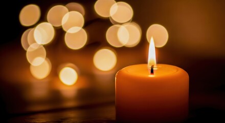 Fototapeta premium warm candlelight with glowing flames in relaxing ambience