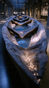 "Great Flood Ark Wreckage・Cross-Civilization Rescue Relics" | Entwined Noah's Wooden Ribs, Manu's Fish-Boat Spine, Utnapishtim's Cabin; Glowing Species Embryos in Hull Gaps