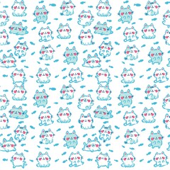 seamless pattern cartoon cat2