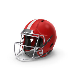 Fototapeta premium Red American football helmet isolated on transparent background